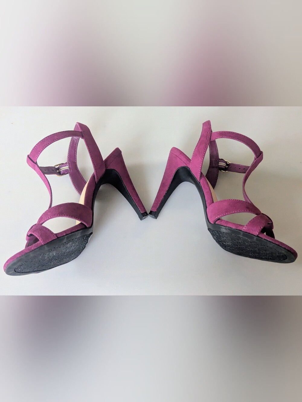 Kelly & Katie Talissa Women's Purple Suede Sandals Heels. Size 6. - Picture 10 of 14